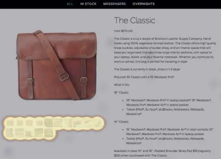 Homepage of Bros Leather Supply