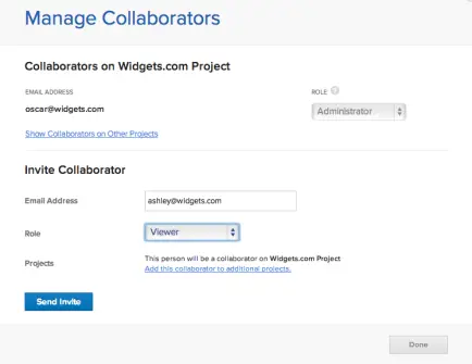 Collaborators on widgets.com