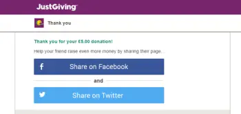 Optimized donation follow-up JustGiving