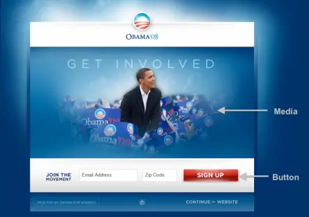 Obama homepage