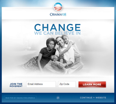 Best performing variant on Obama website