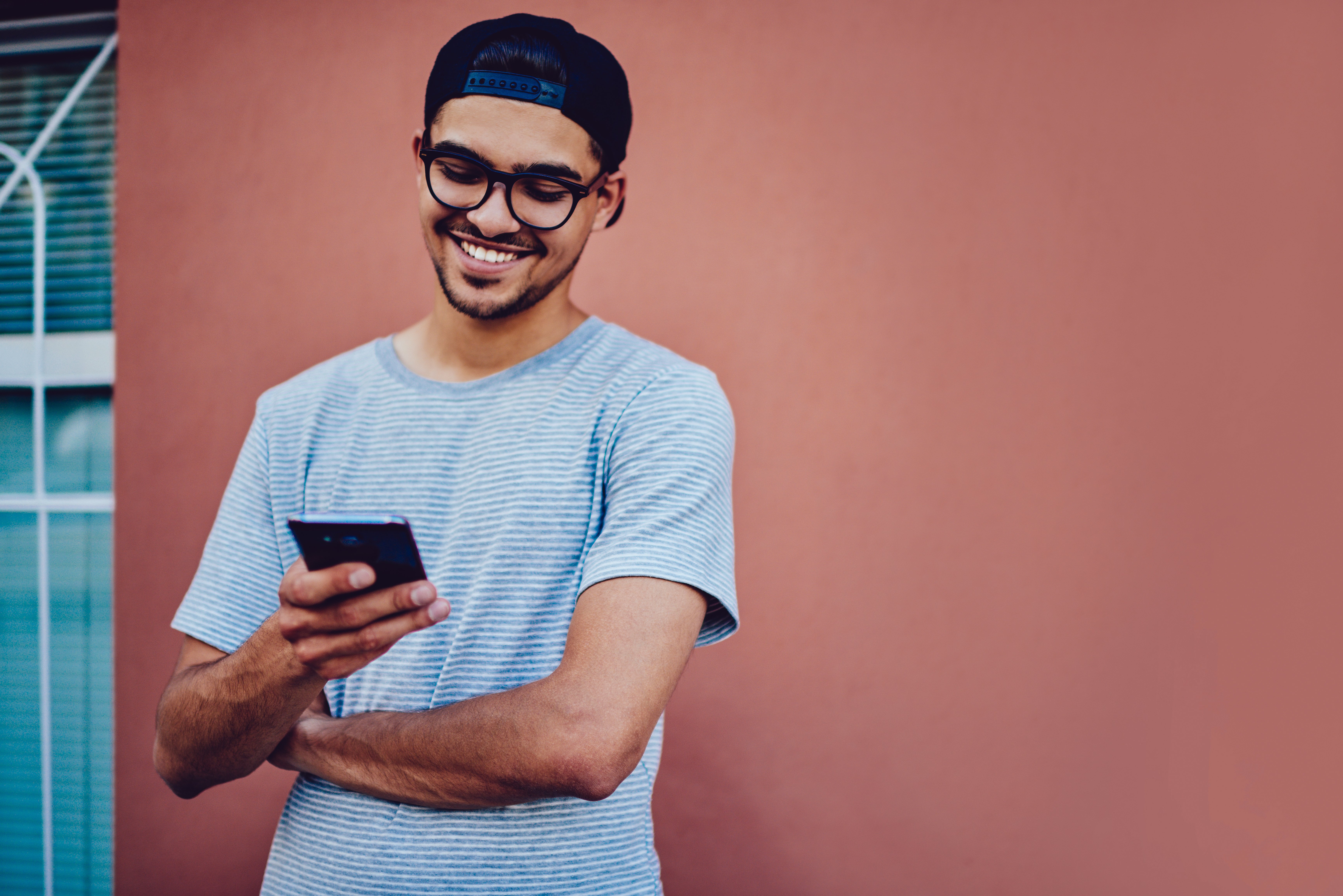 Guy looking at phone