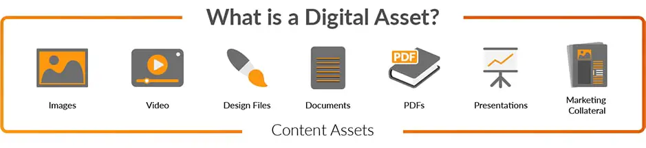 All types of digital assets in illustration