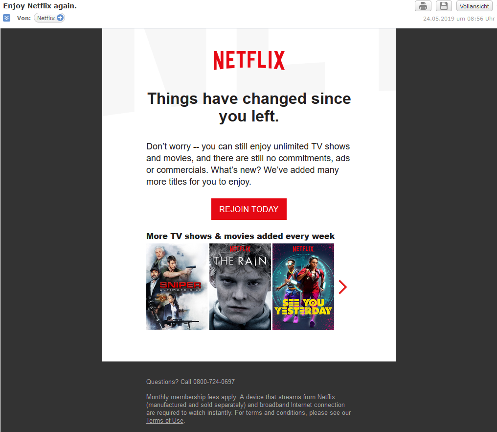 Netflix Winback Campaign