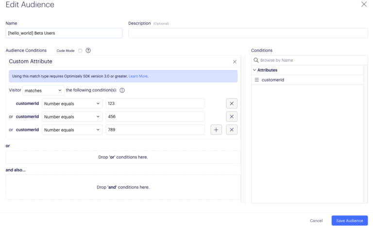 Edit audiences in product