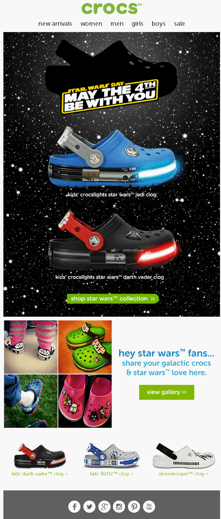 Crocs homepage with promotion