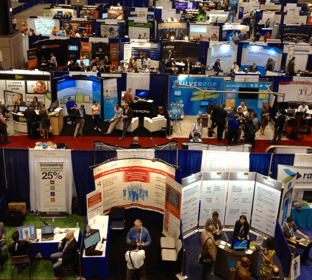 A bustling IRCE Exhibit Hall in 2014.