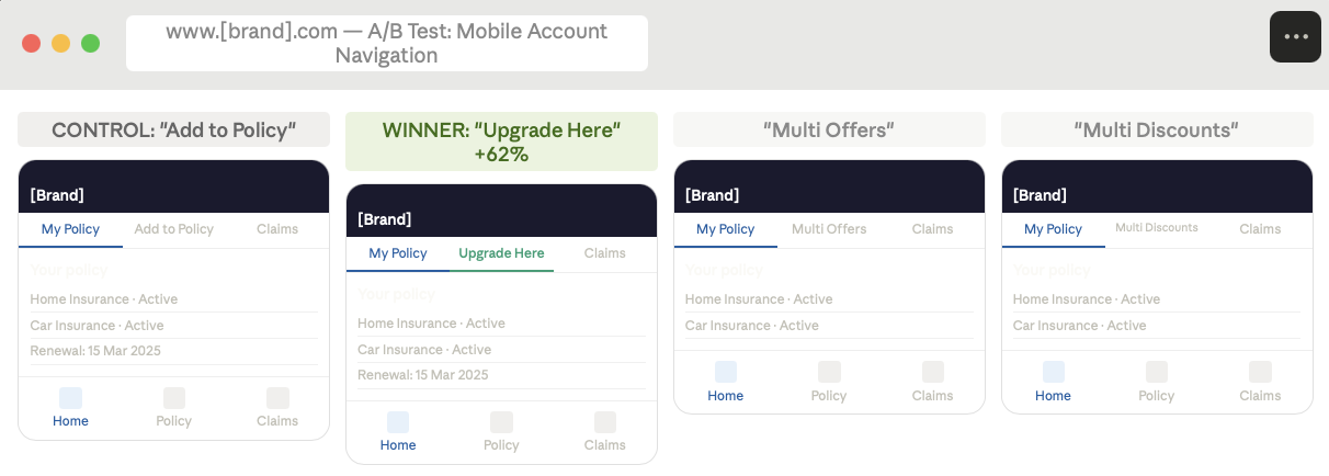 Mobile account navigation