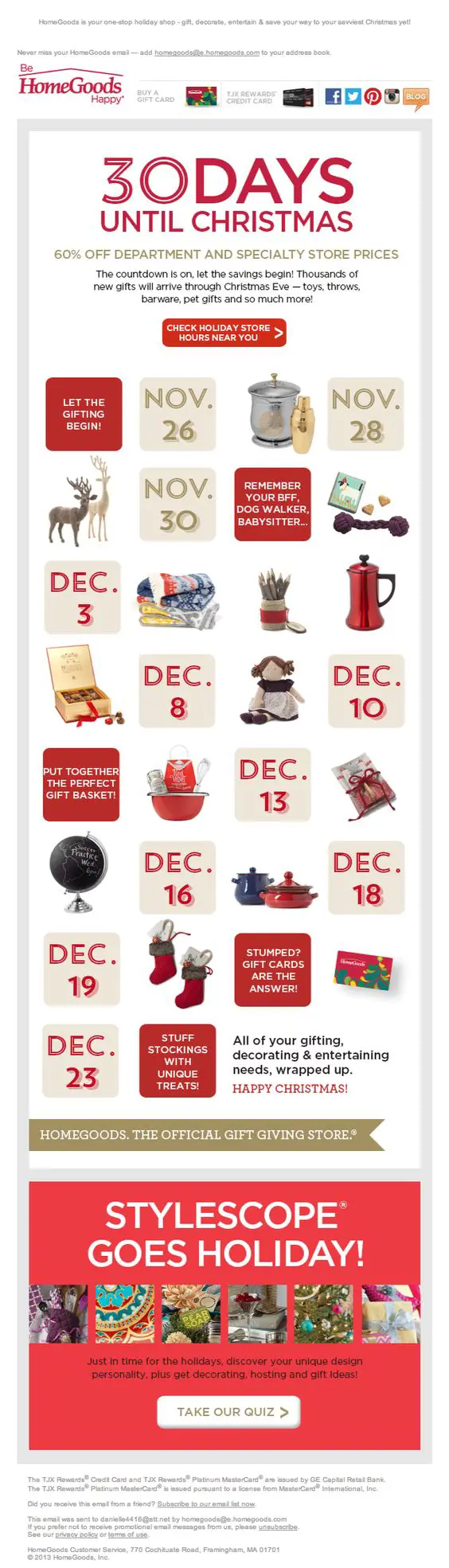 Home goods weihnachten email