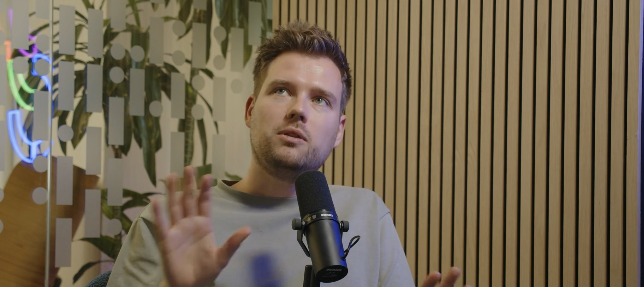 a man speaking into a microphone