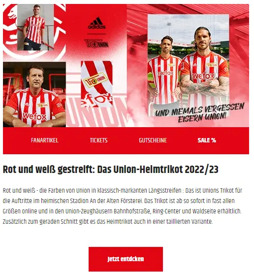 1. FC Union Berlin | Shop-/Merchandise-Newsletter