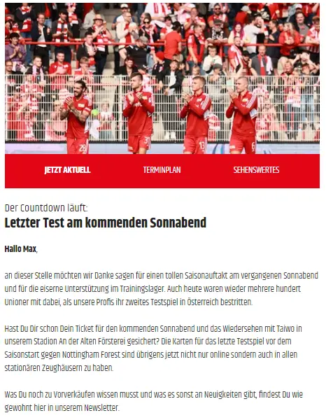 1. FC Union Berlin | Vereinsnewsletter