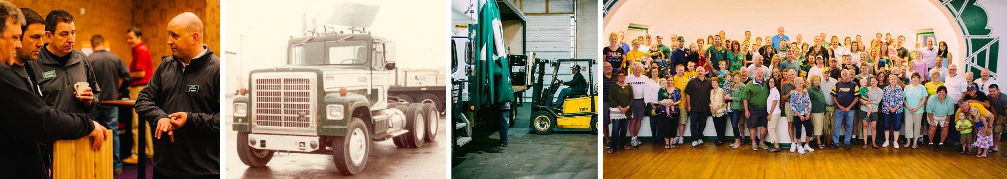 Collage of Amerhart workers, trucks and other images