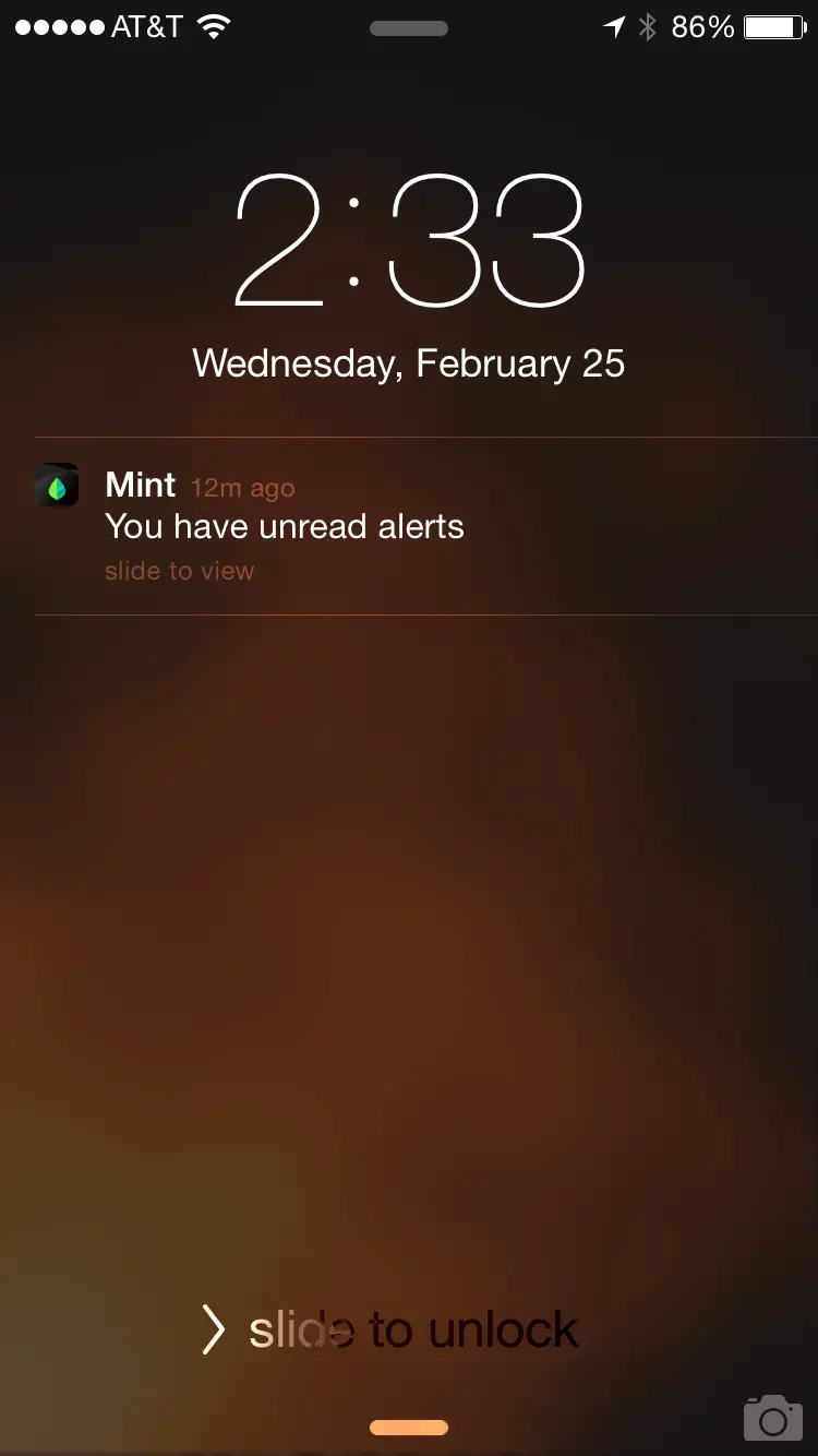 Push notification from Mint