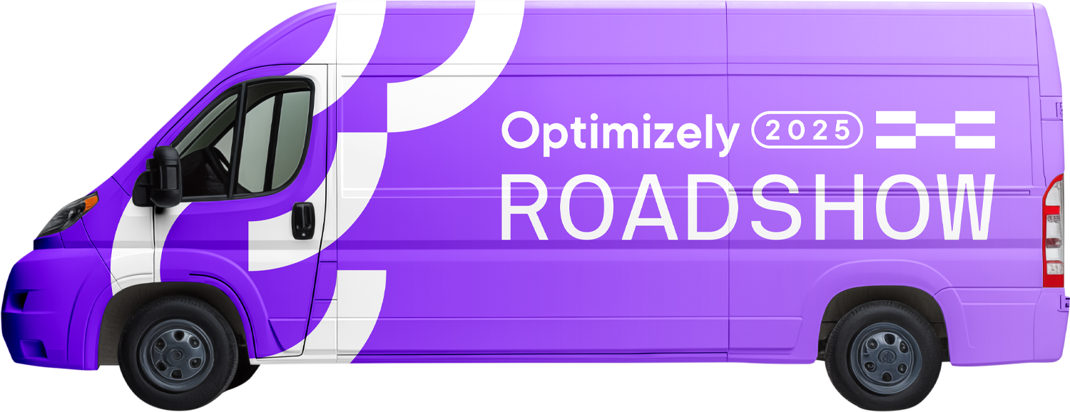 a purple van with white text