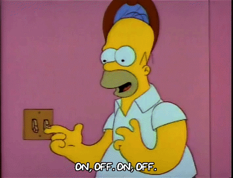 Homer gif on and off switch