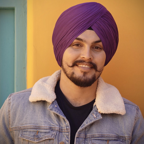 a person wearing a purple hat