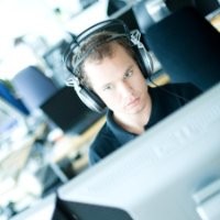 a person wearing headphones