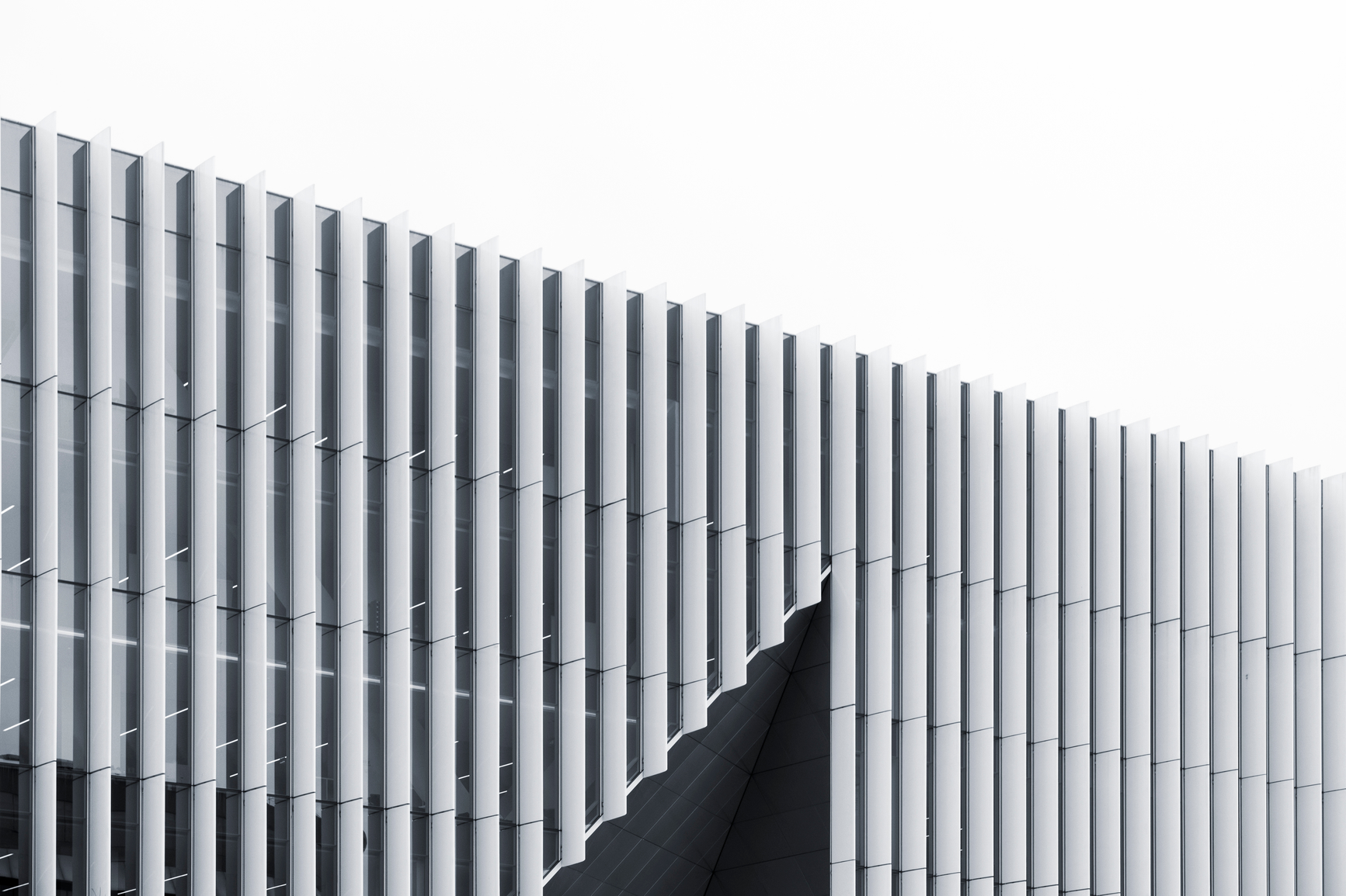 Light building with sharp angles