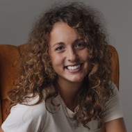 a person with curly hair