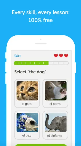 duolingo app showing progress