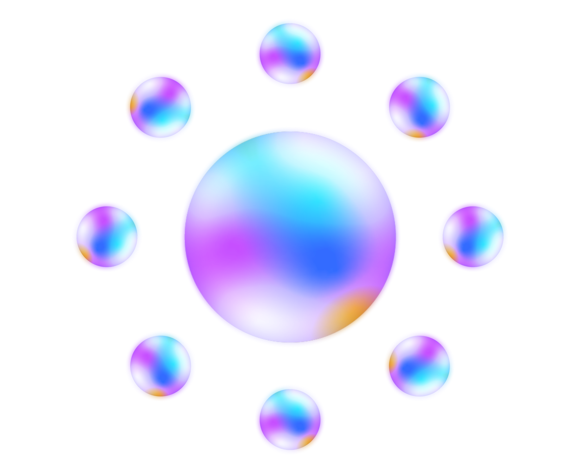 a group of blue lights