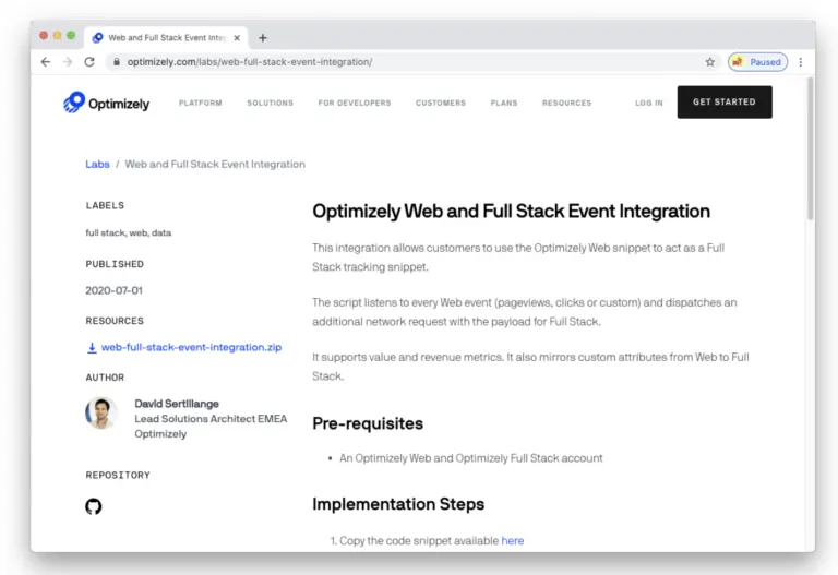 Optimizely Labs Integration