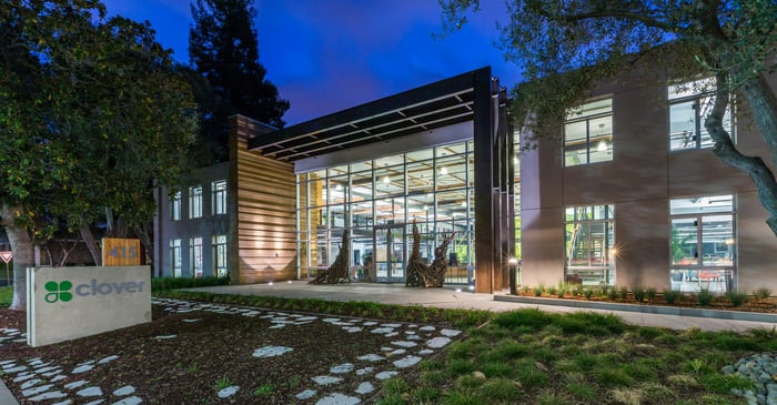 Outside photo of Clover offices