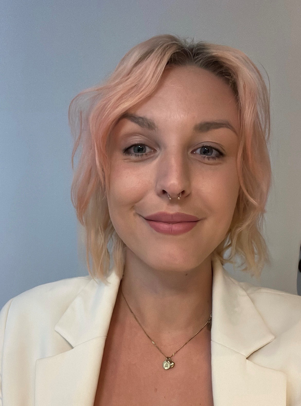 a woman with blonde hair