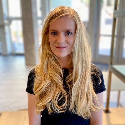 a woman with blonde hair
